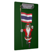 Der süße Weihnachtsmann mit der Flagge Thailands Klemmbrett (Rechts)