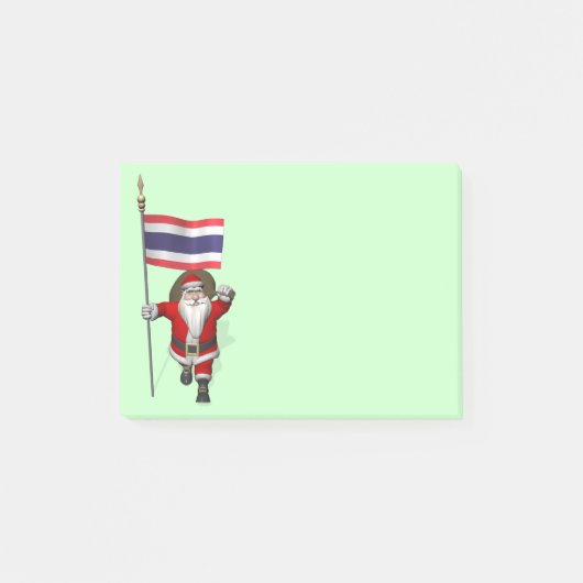 Der süße Weihnachtsmann mit der Flagge Thailands Post-it Klebezettel (Vorderseite)