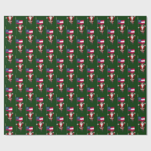 Der süße Weihnachtsmann mit Flagge Georgiens Geschenkpapier (Flach)