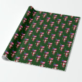 Der süße Weihnachtsmann mit Flagge Georgiens Geschenkpapier (Ungerollt)