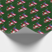 Der süße Weihnachtsmann mit Flagge Georgiens Geschenkpapier (Ecke)