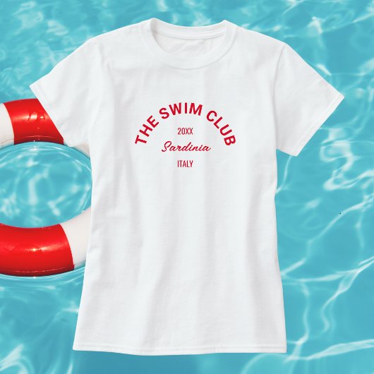 Der Swim Club Custom Red Wappen Swimmingpools Frau T-Shirt