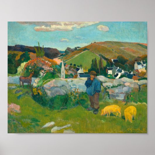 Der Swineherd | Paul Gauguin Poster (Vorne)