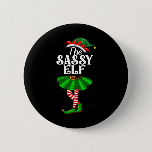 Der Sy Elf Xmas Lustiger Weihnachten Passende Fami Button (Vorderseite)