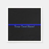 Der symbolische dünne blaue Text auf schwarz Serviette (Vorderseite)