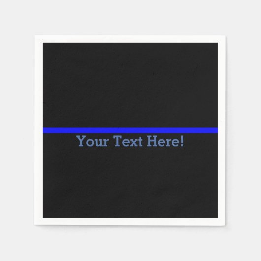 Der symbolische dünne blaue Text auf schwarz Serviette (Vorderseite)