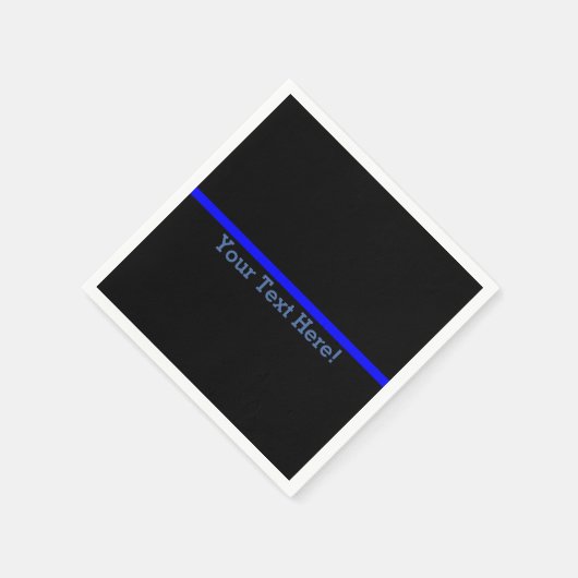 Der symbolische dünne blaue Text auf schwarz Serviette (Ecke)