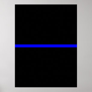 Der symbolische dünne Blue Line-Dekor Poster