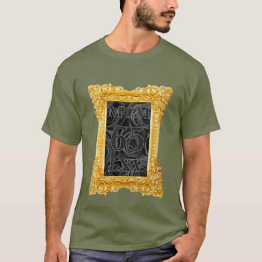 Der T - Shirt 65 MCMLXV schwarzer Rosen-Männer (Vorderseite)