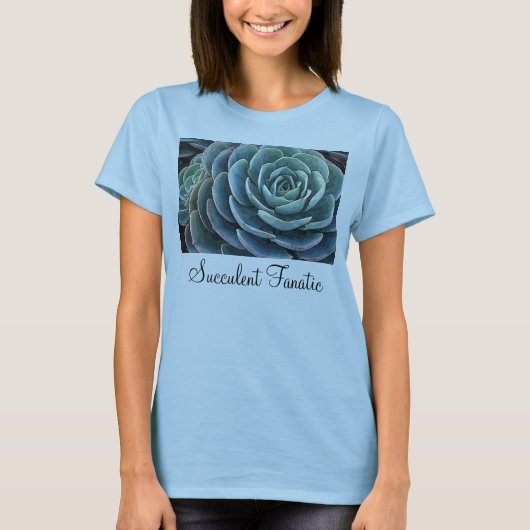 Der T - Shirt blauer echeveria Damen (Vorderseite)