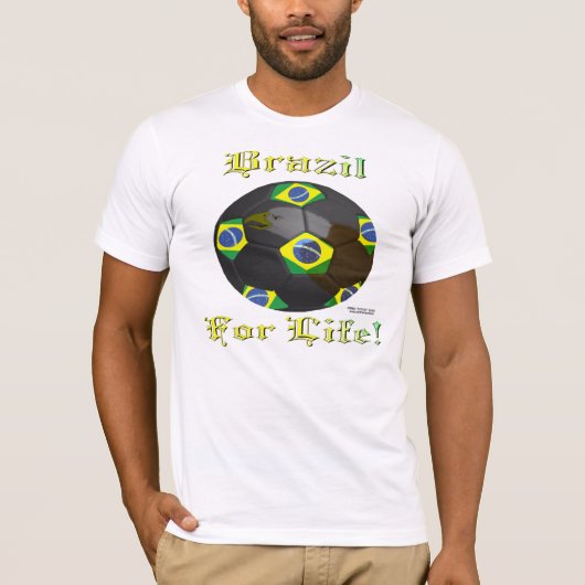 Der T - Shirt Brasilien-Fußball-Fan 4 Leben-Männer (Vorderseite)
