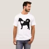 Der T - Shirt der alaskischer Malamute-Herz-Männer (Vorne ganz)