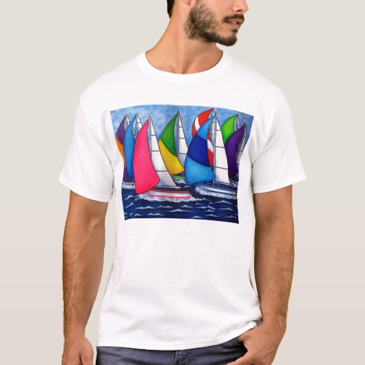 Der T - Shirt der bunten Regatta-Männer (Vorderseite)
