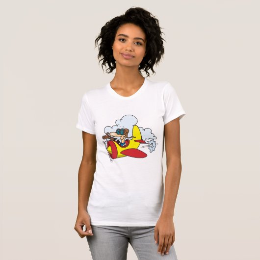 Der T - Shirt der Cartoon-Flugzeug-Frauen (Vorne ganz)