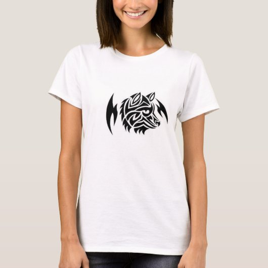 Der T - Shirt der Frauen mit Stammes- Wolf (Vorderseite)