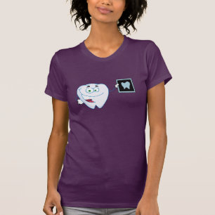 Der T - Shirt der glücklichen weißen Zahn-Frauen