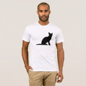Der T - Shirt der Katzen-Silhouette-Männer (Vorne ganz)