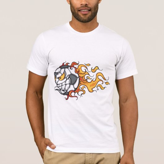 Der T - Shirt der lodernden Fußball-Ball-Männer (Vorderseite)