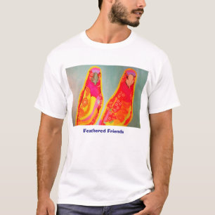 Der T - Shirt der Männer mit Vogel mit Federn