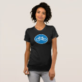 Der T - Shirt der Radfahren-Verkehrsschild-Frauen (Vorne ganz)