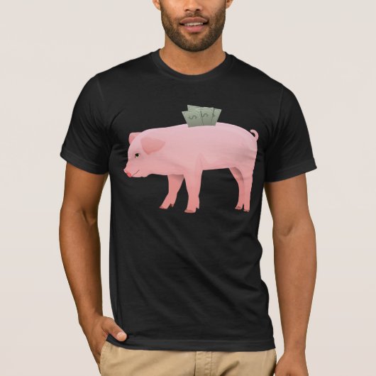 Der T - Shirt der rosa Piggy Bank-Männer (Vorderseite)