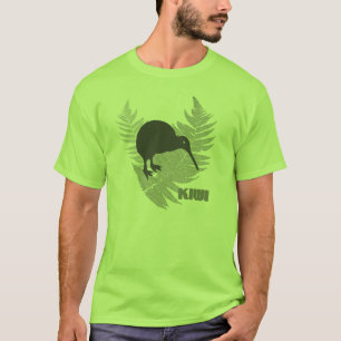 Der T - Shirt der silberner Farn-Kiwi-Männer