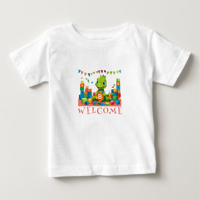 Der T - Shirt der spielerischen Dino Blocks (Vorderseite)