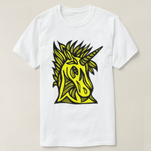 Der T - Shirt "der Unicorn-gelben schwarzen"