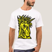 Der T - Shirt "der Unicorn-gelben schwarzen" (Vorderseite)