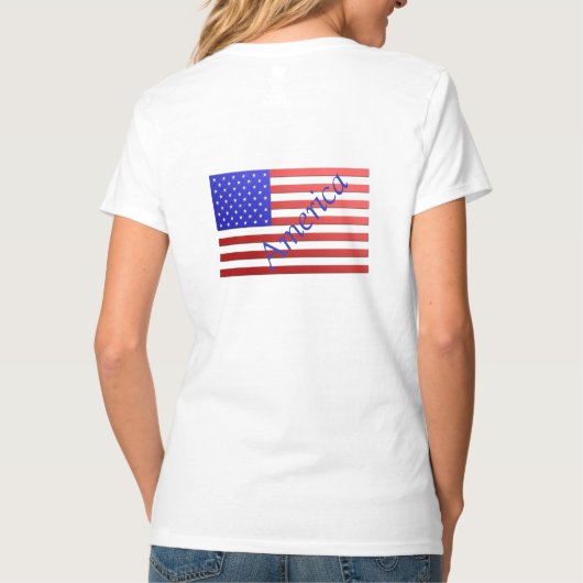 Der T - Shirt der US Flagge-Frau (Rückseite)
