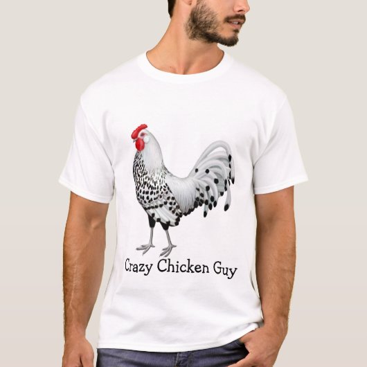 Der T - Shirt der verrückten Huhn-Typ-Männer (Vorderseite)