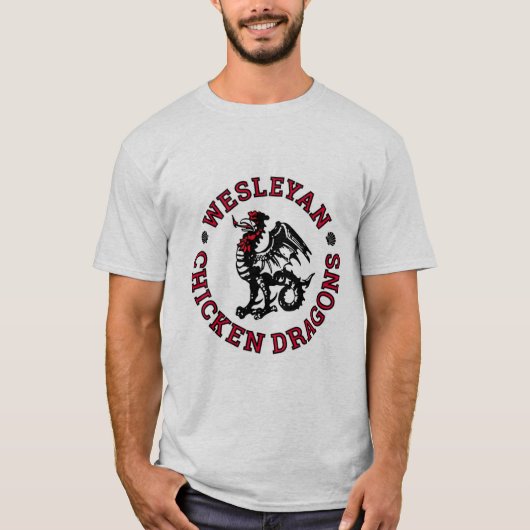 Der T - Shirt der Wesleyan Huhn-Drache-Männer (Vorderseite)