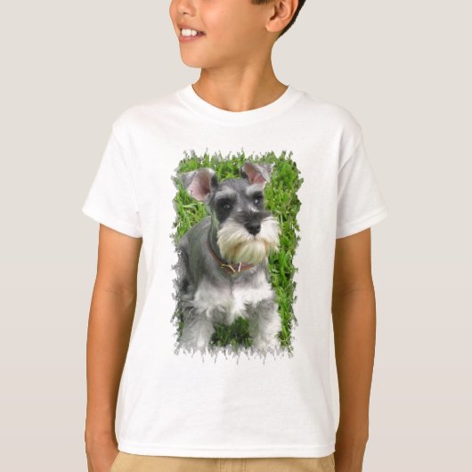 Der T - Shirt des Miniaturschnauzer-Kindes (Vorderseite)