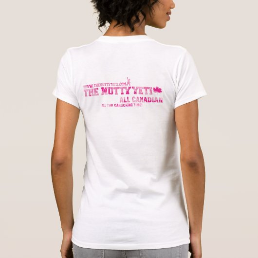 Der T - Shirt des Nutty Yeti-Pink-Camouflage-Logos (Rückseite)