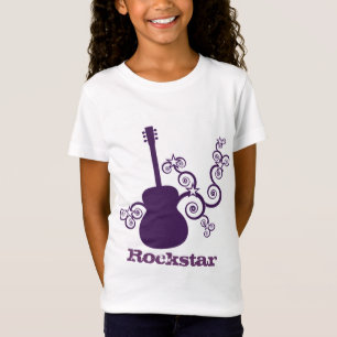 Der T - Shirt des Rockstar Gitarren-Mädchens, lila