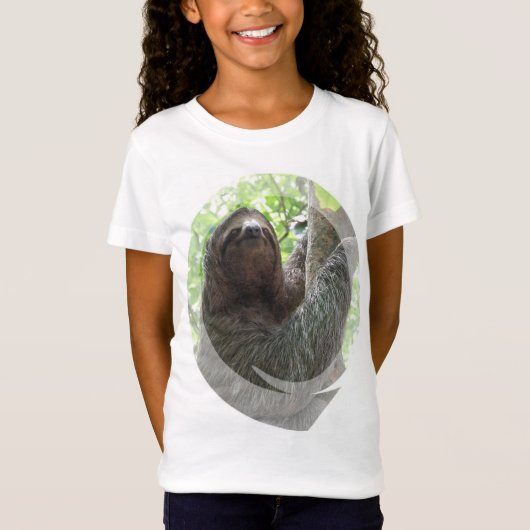 Der T - Shirt des Sloth-Foto-Entwurfs-Mädchens (Vorderseite)