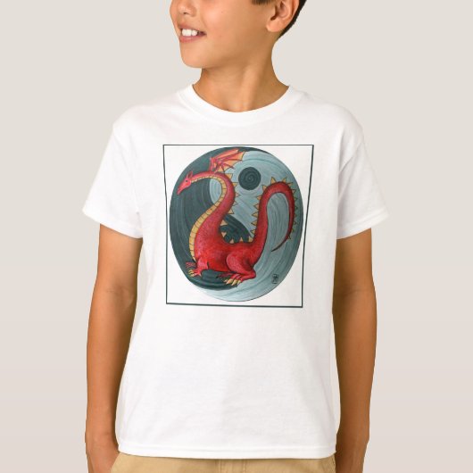 Der T - Shirt des Ying-Yang Drache-Kindes (Vorderseite)