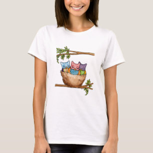 der T - Shirt drei Frau der kleinen Eulen