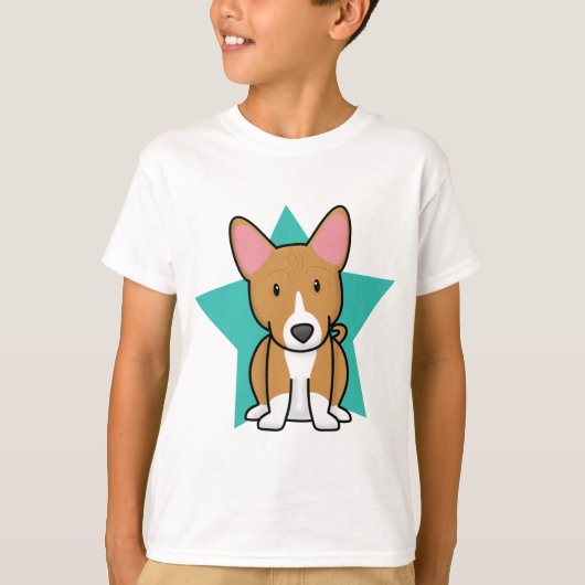 Der T - Shirt Kawaii Stern Basenji Kindes (Vorderseite)
