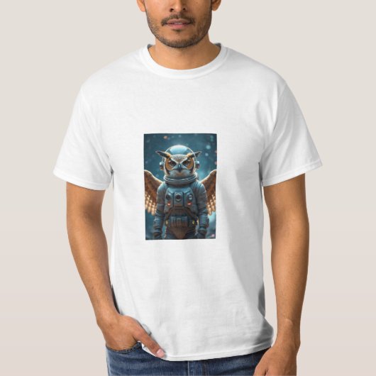 Der T - Shirt mit der Astronauteneule ist lustig u (Vorderseite)