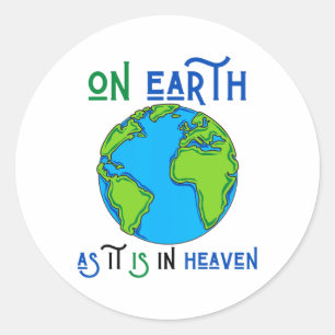 Der Tag auf der Erde, wie er im Himmel Gott Planet Runder Aufkleber