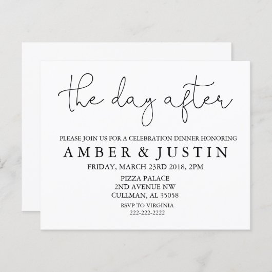 Der Tag danach | Einladung (Vorne/Hinten)