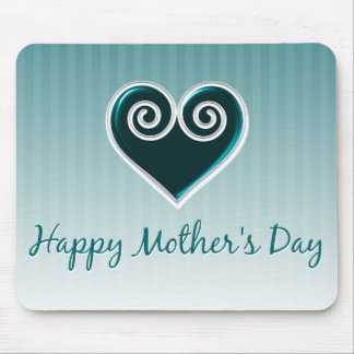 Der Tag der Aqua-Herz-Mutter Mousepad