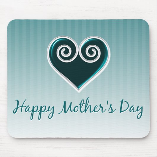 Der Tag der Aqua-Herz-Mutter Mousepad (Vorne)