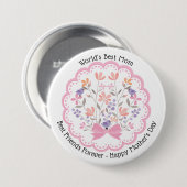 Der Tag der besten Mutter in der Welt der rosafarb Button (Vorne & Hinten)