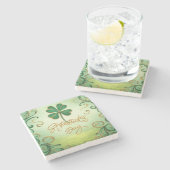 Der Tag der Clover Saint Patrick Steinuntersetzer (Seitenansicht)
