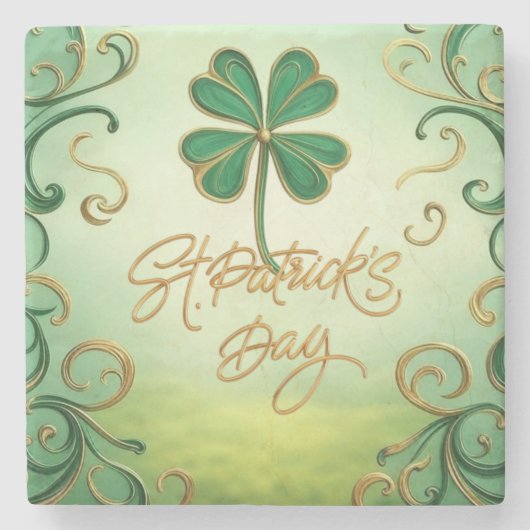 Der Tag der Clover Saint Patrick Steinuntersetzer (Vorderseite)