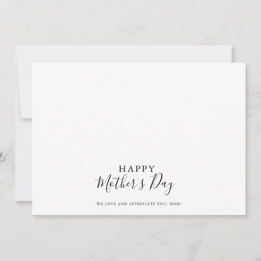 Der Tag der einfachen Elegant-Kalligrafie-Mutter Karte (Vorderseite)