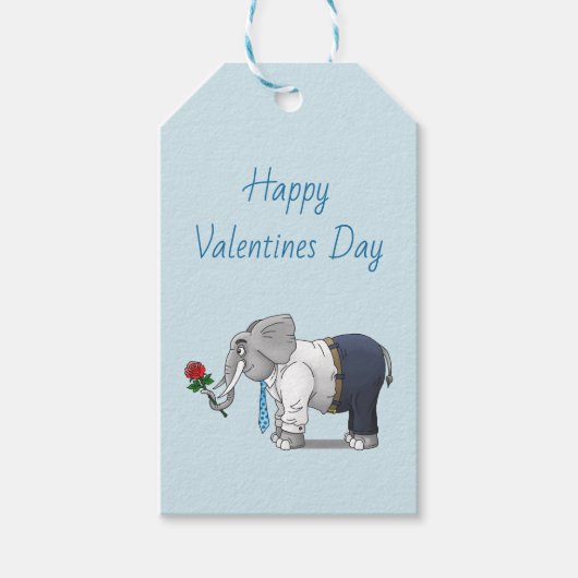 Der Tag der Elefanten mit dem Glück der Valentine Geschenkanhänger (Vorderseite)