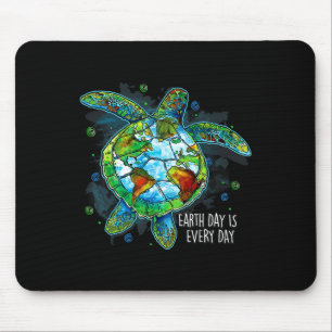 Der Tag der Erde ist jeden Tag Funny Sea Turtle An Mousepad